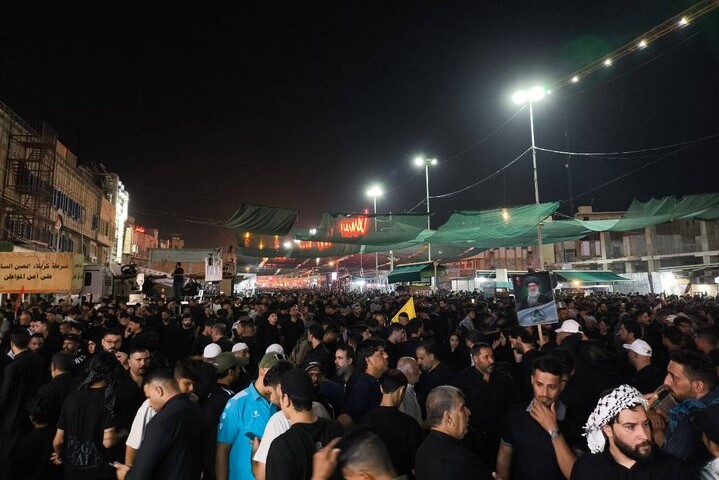  بدرقه باشکوه پیکر رهبر شهید انقلاب در کربلای معلی+ فیلم