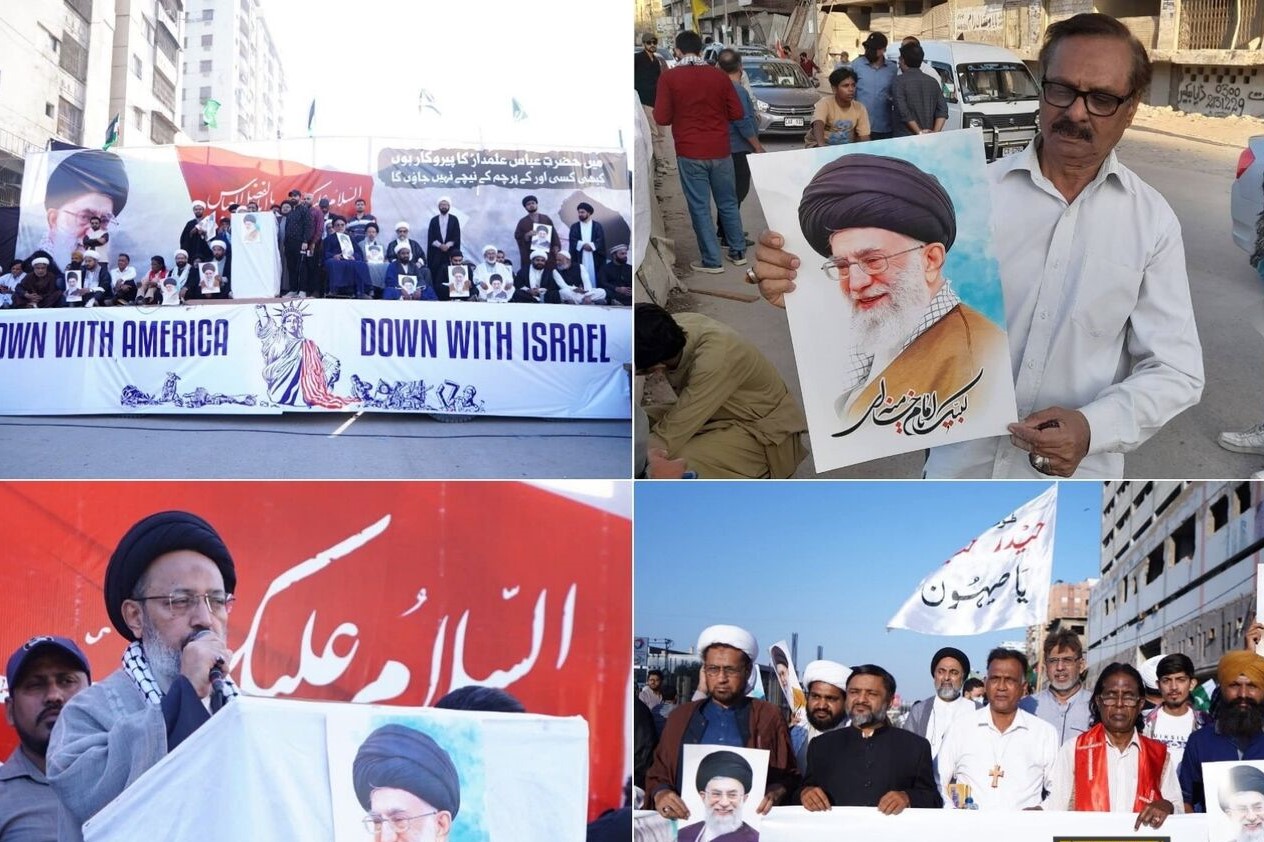 برگزاری اجتماع همبستگی با مقام معظم رهبری و حمایت از ایران در کراچی