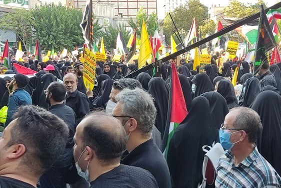 تجمع مردم تهران در اعتراض به جنایت‌های اخیر رژیم صهیونیستی